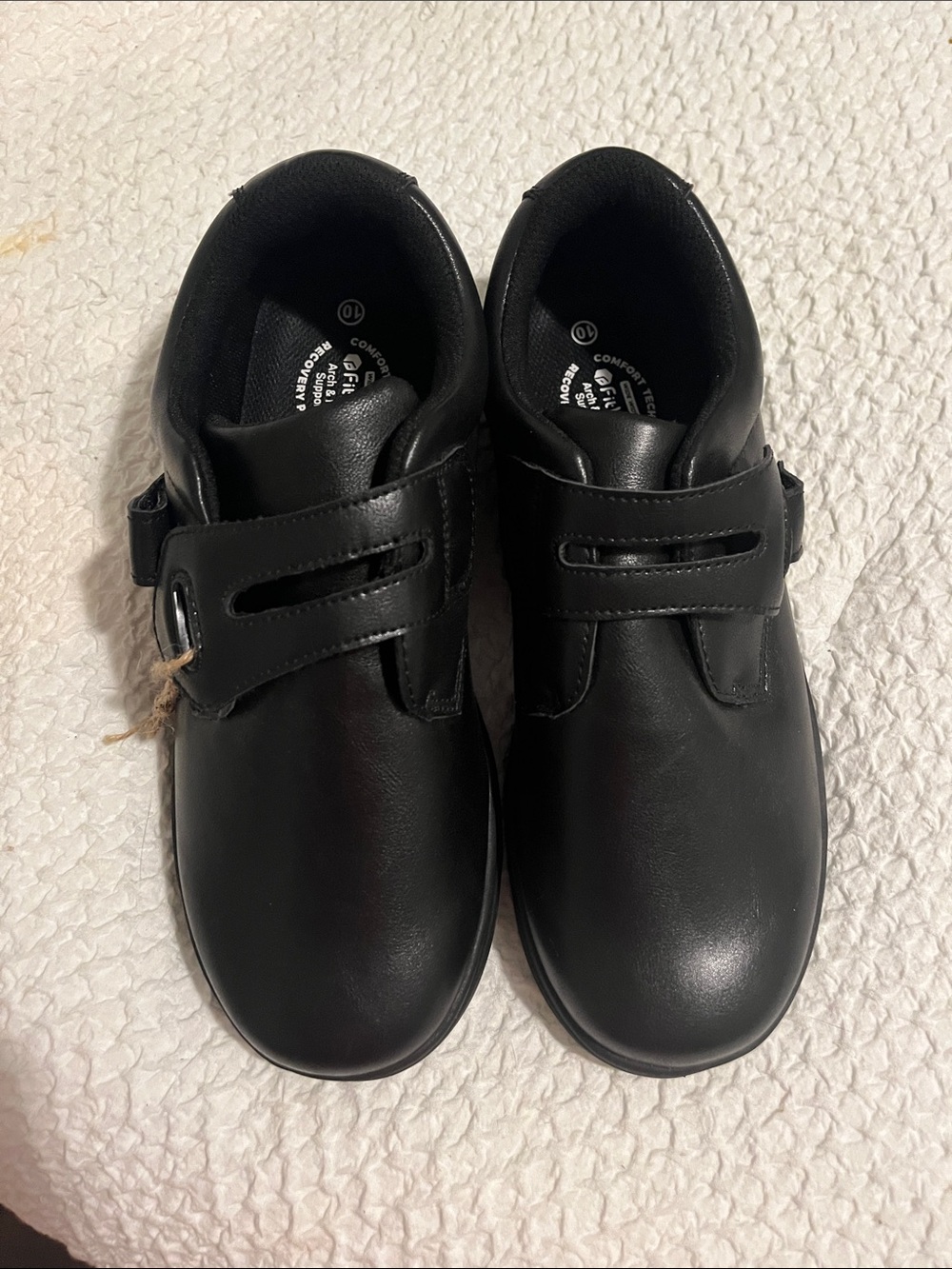 Fitville Arch Support Black Velcro Shoes